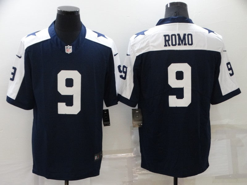 Men's Dallas Cowboys Tony Romo #9 Navy Game Jersey1