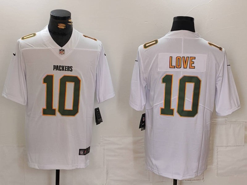 Men's Green Bay Packers Jordan Love #10 White Fashion Game Jersey1