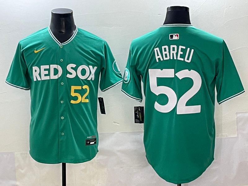 Men's Boston Red Sox Wilyer Abreu #52 Green 2025 City Connect Limited Player Jersey