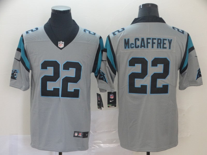 Men's Carolina Panthers Christian McCaffrey #22 Gray Inverted Legend Jersey1