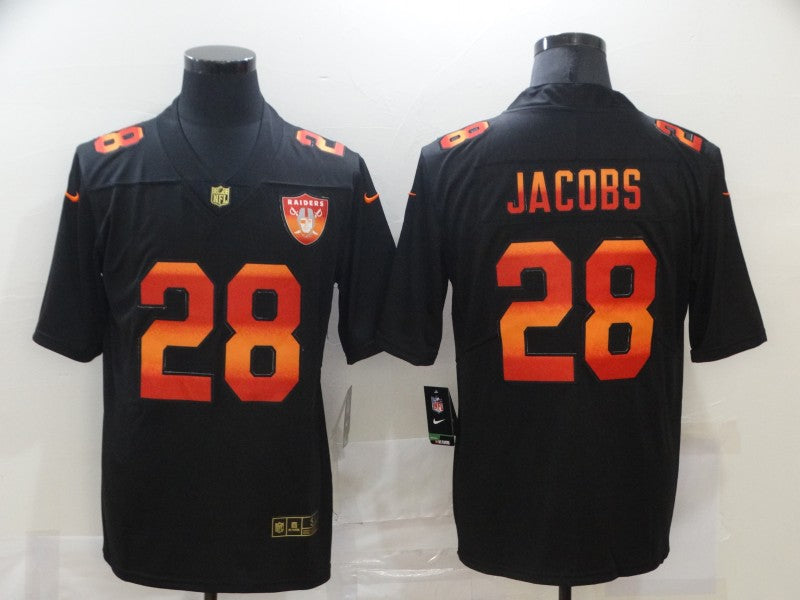 Men's Las Vegas Raiders Josh Jacobs Black Team Game Jersey1