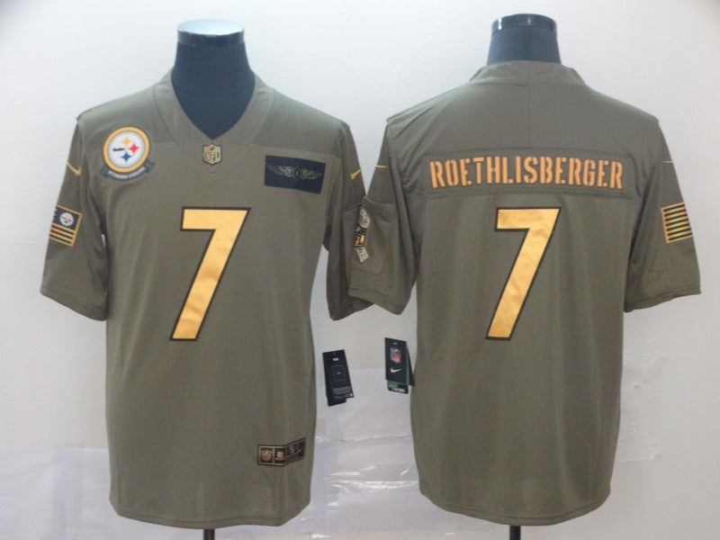 Men's Pittsburgh Steelers Ben Roethlisberger #7 Brown Player Game Jersey1