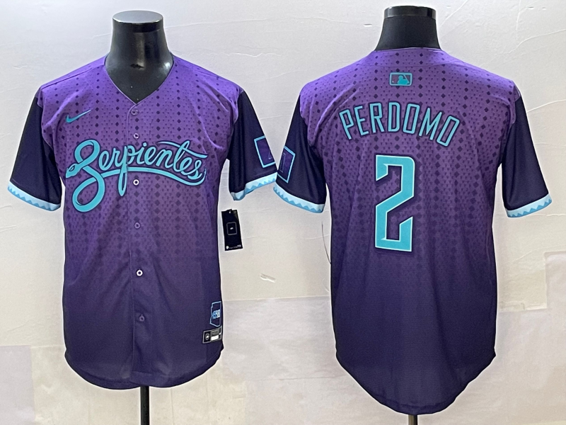 Men's Arizona Diamondbacks Geraldo Perdomo #2 Purple 2025 City Connect Limited Player Jersey