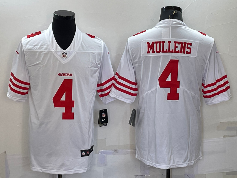 Men's San Francisco 49ers Nick Mullens #4 White Player Jersey1