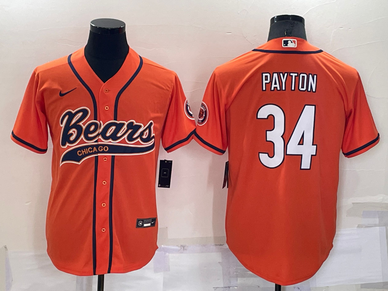 Men's Chicago Bears Walter Payton #34 Orange Game Jersey1 Joint Edition