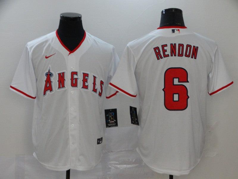 Men's Los Angeles Angels Anthony Rendons #6 White Sewn Player Jersey1