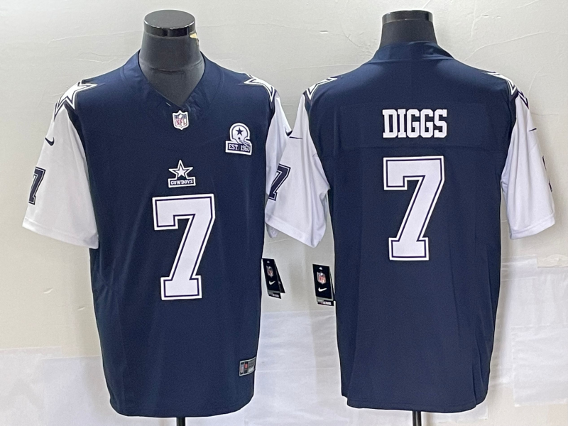 Men's Dallas Cowboys Trevon Diggs #7 Navy Player Jersey1
