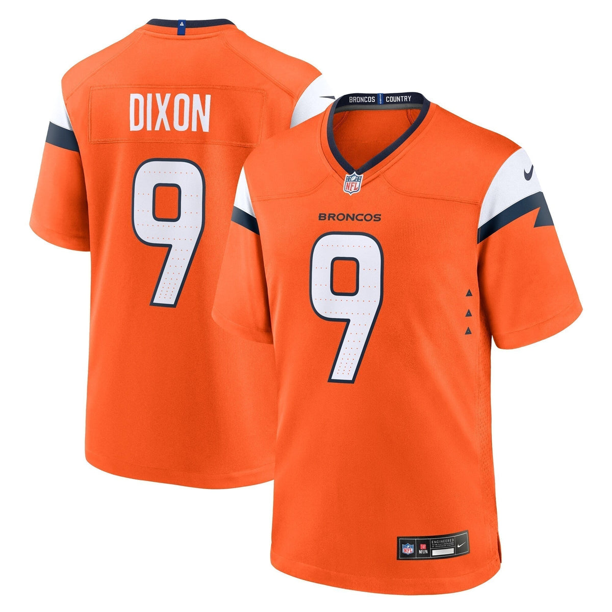Riley Dixon Denver Broncos Nike Team Game Jersey -  Orange