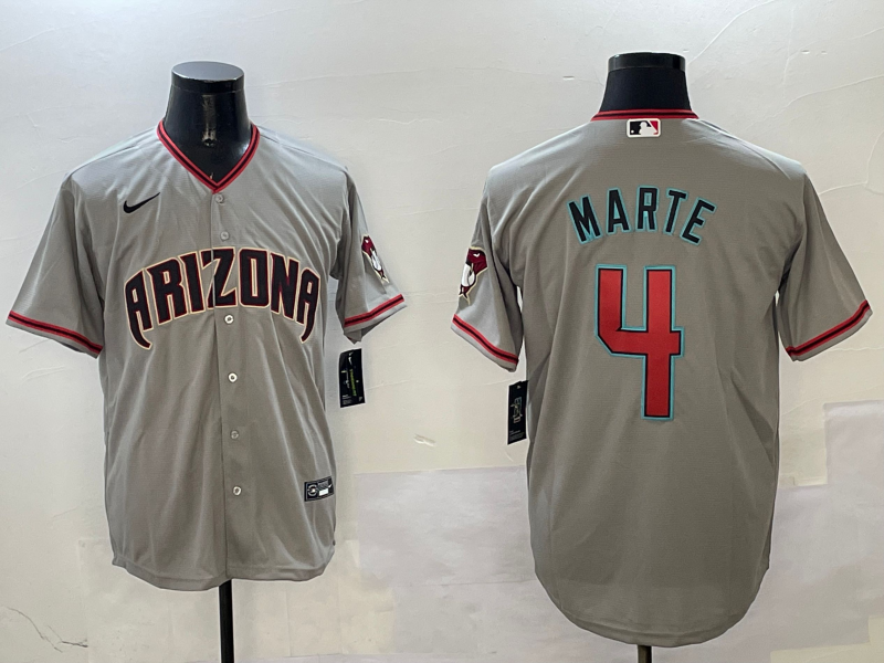 Men's Arizona Diamondbacks Ketel Marte #4 Gray Alternate Limited Player Jersey