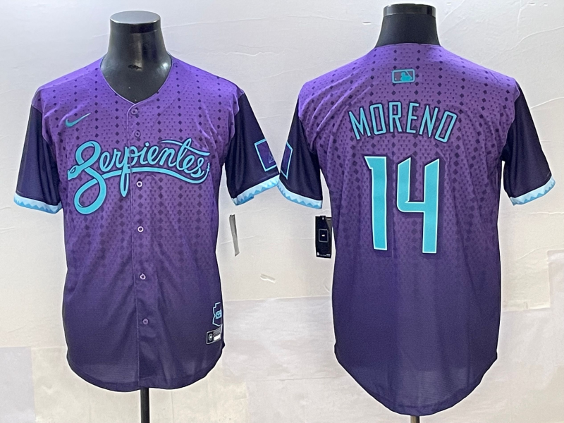 Men's Arizona Diamondbacks Gabriel Moreno #14 Purple 2025 City Connect Limited Player Jersey