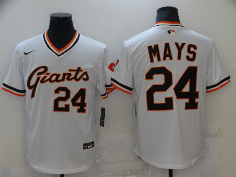 Men's San Francisco Giants Willie Mays #24 White Replica Player Jersey1