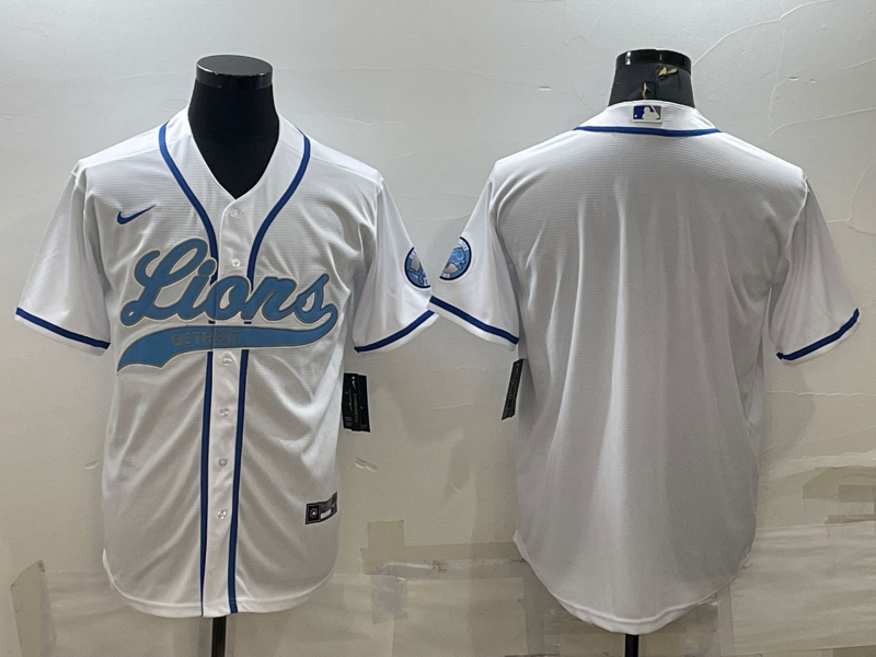 Men's Detroit Lions White Blank Jersey1