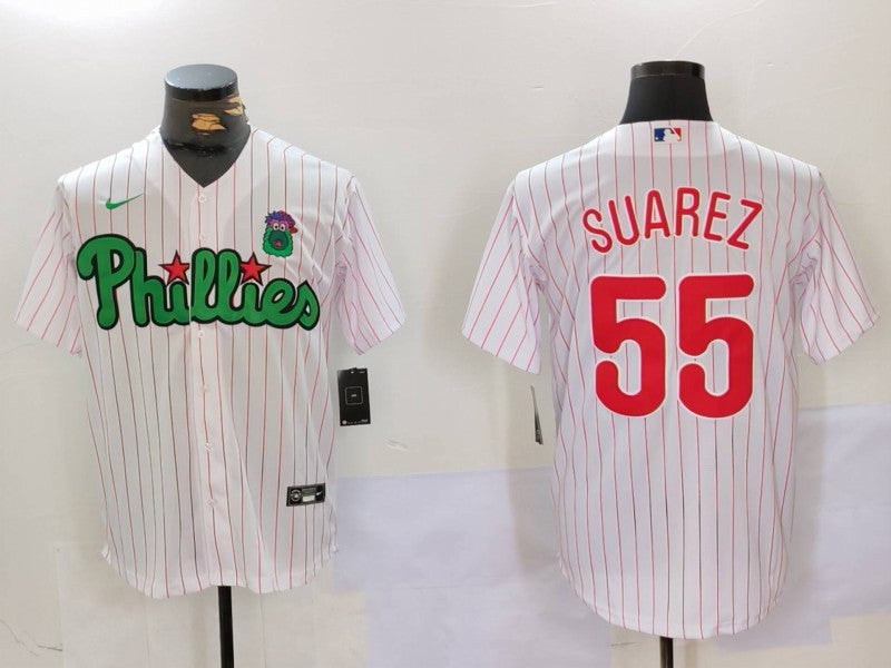 Men's Philadelphia Phillies Ranger Suarez #55 White Limited Player Jersey1