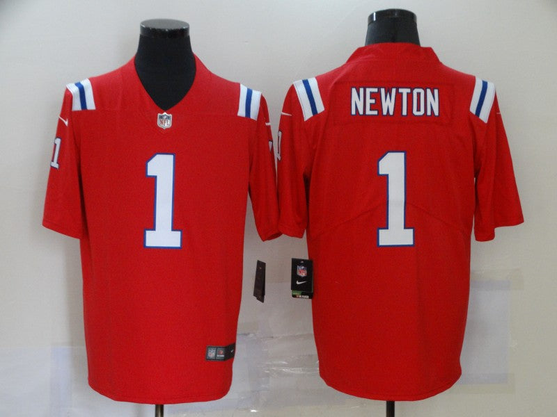 Men's New England Patriots Cam Newton #1 Red Alternate Game Jersey1