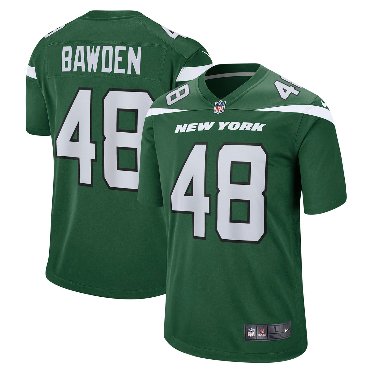 Nick Bawden New York Jets Nike Game   Jersey - Gotham Green