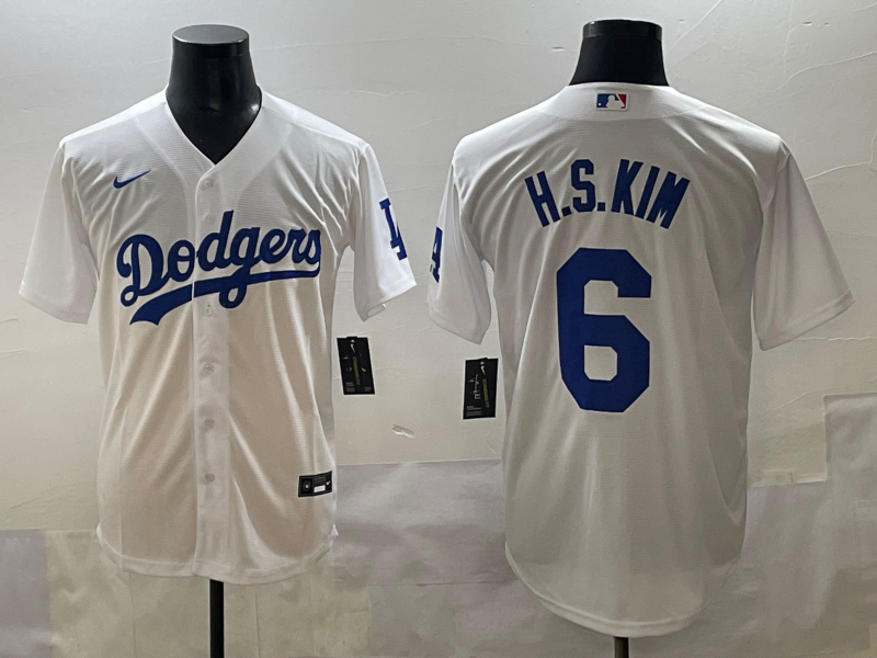 Men's Los Angeles Dodgers Hyeseong Kim #6 White Limited Player Jersey