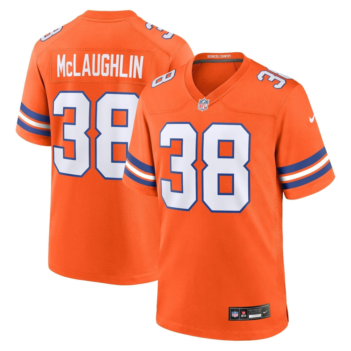Jaleel McLaughlin Denver Broncos Nike Mile High Collection 1977 Throwback   Game Jersey - Orange