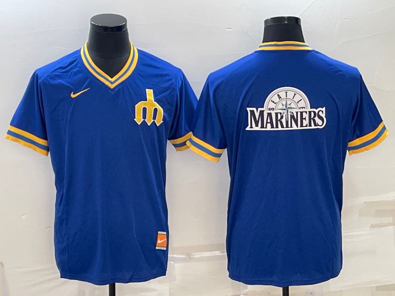 Men's Seattle Mariners Blue Replica Team Jersey1