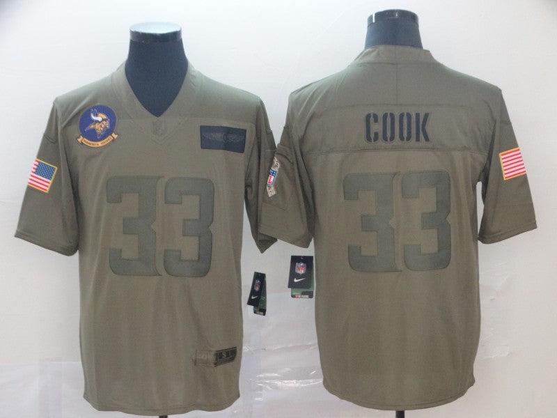 Men's Minnesota Vikings Dalvin Cook #33 Brown Game Jersey1