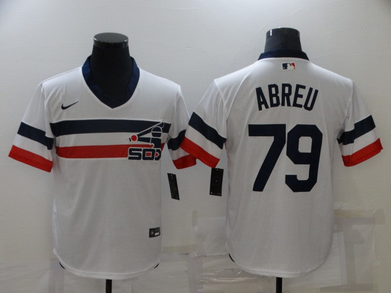 Men's Chicago White Sox Jose Abreu #79 White Alternate Game Jersey1