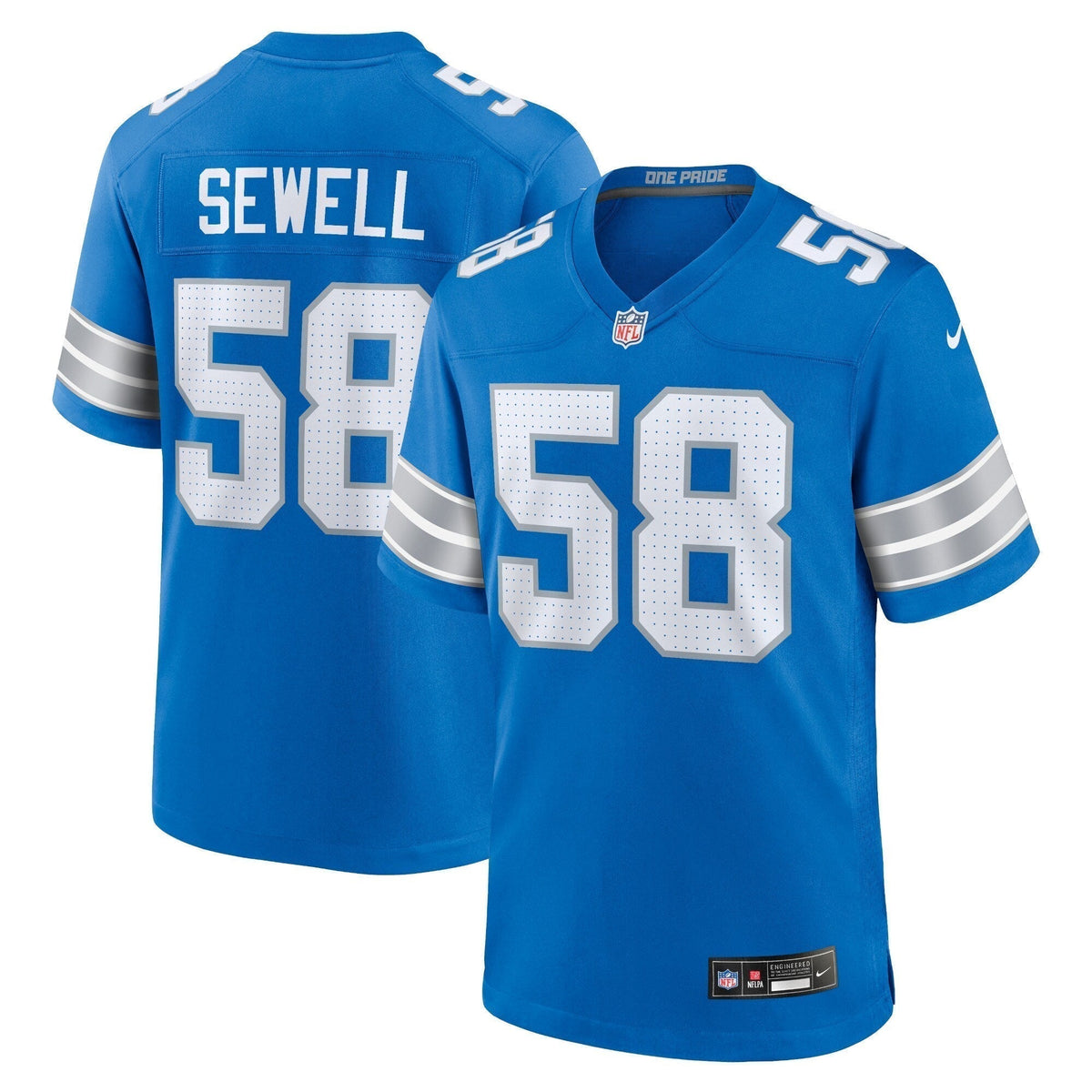 Penei Sewell Detroit Lions Nike Game Jersey - Blue