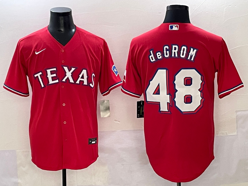 Men's Texas Rangers Jacob deGrom #48 Red Limited Player Jersey