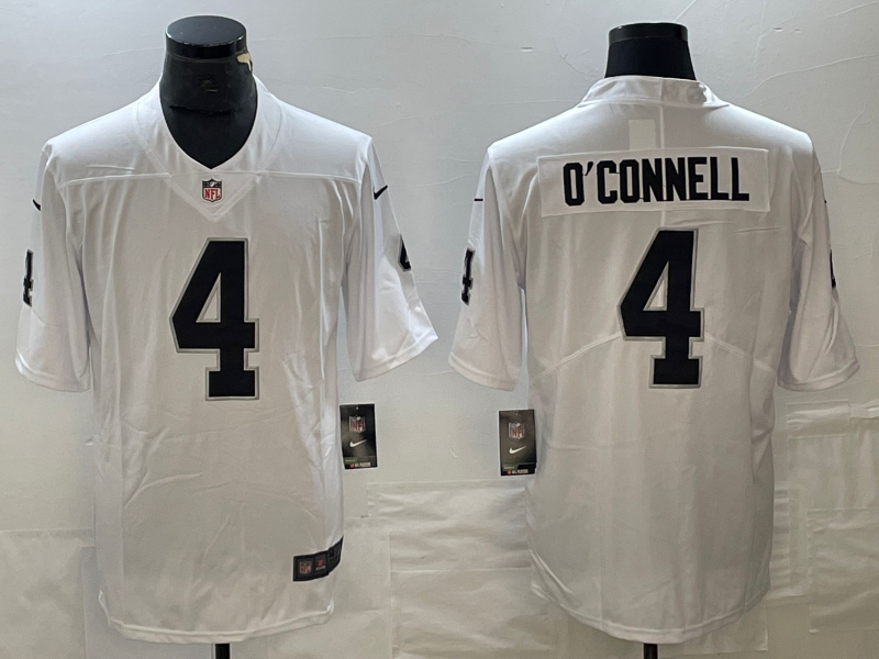 Men's Las Vegas Raiders Aidan O'Connell #4 White Game Jersey1