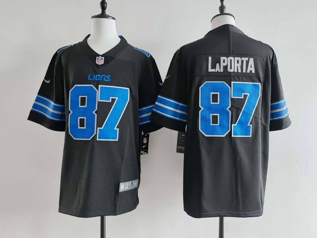 Men's Detroit Lions Sam LaPorta Jersey -  Black