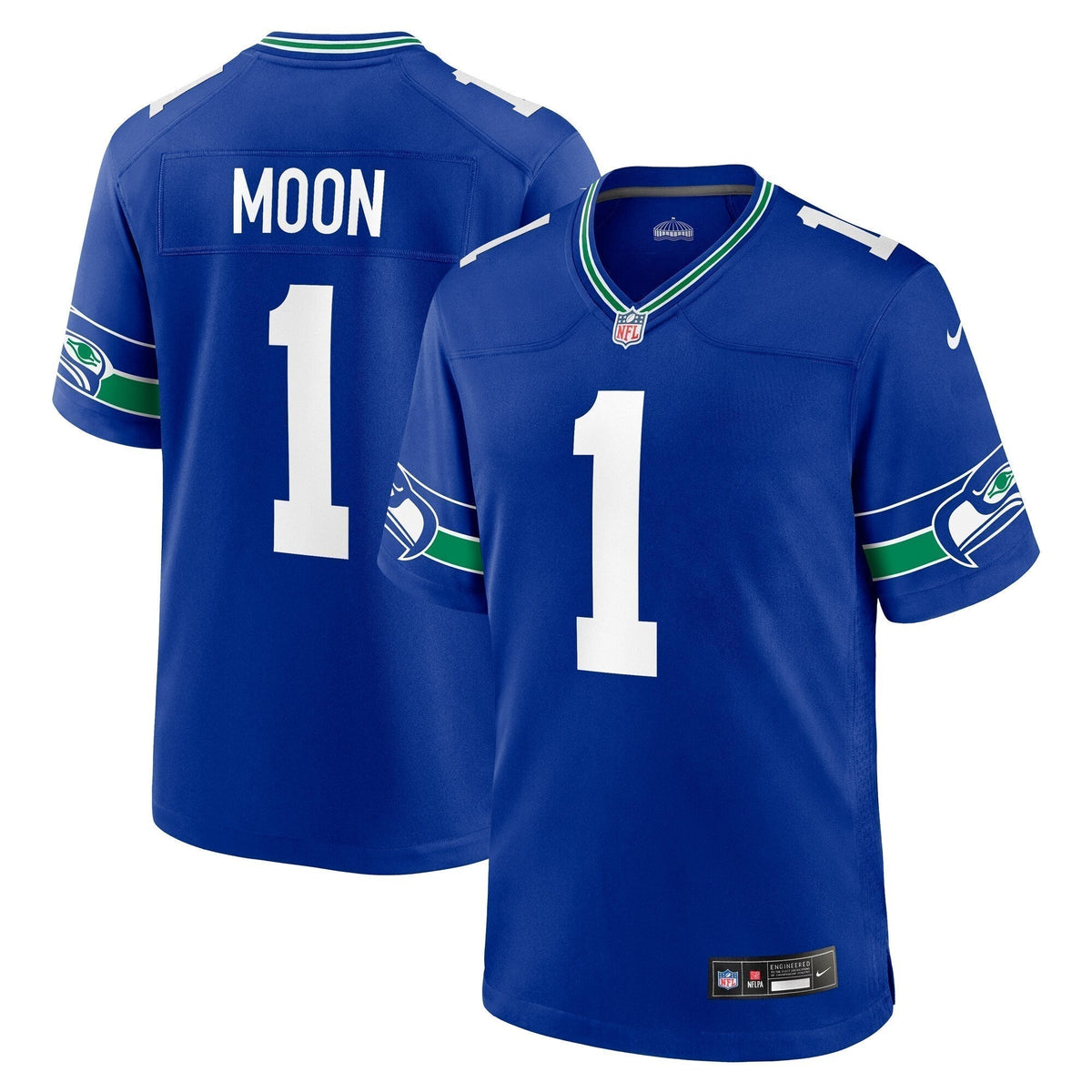 Warren Moon Seattle Seahawks Nike Throwback Retired   Game Jersey - Royal