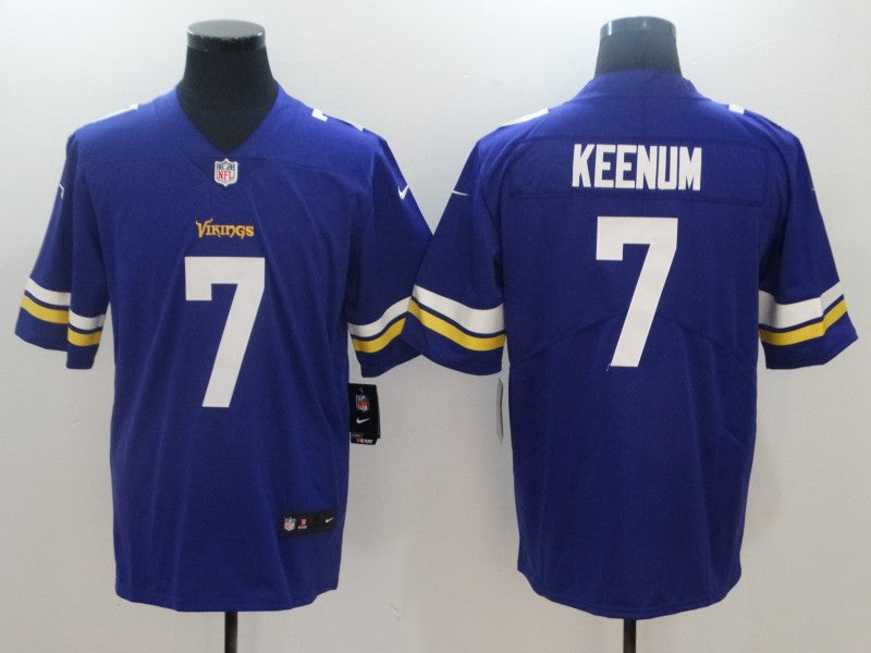 Men's Minnesota Vikings Case Keenum #7 Purple Game Jersey1