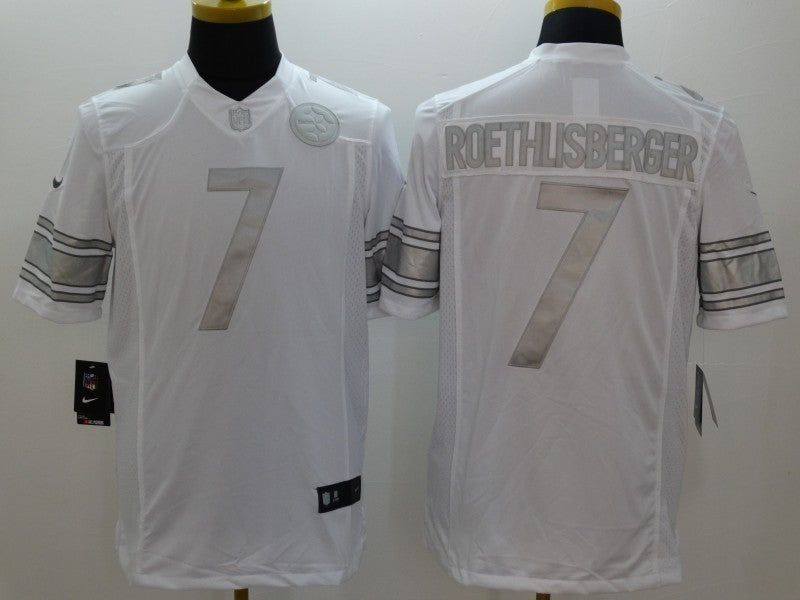 Men's Pittsburgh Steelers Ben Roethlisberger #7 White Game Player Jersey1