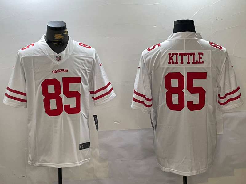Men's San Francisco 49ers George Kittle #85 White Game Jersey1