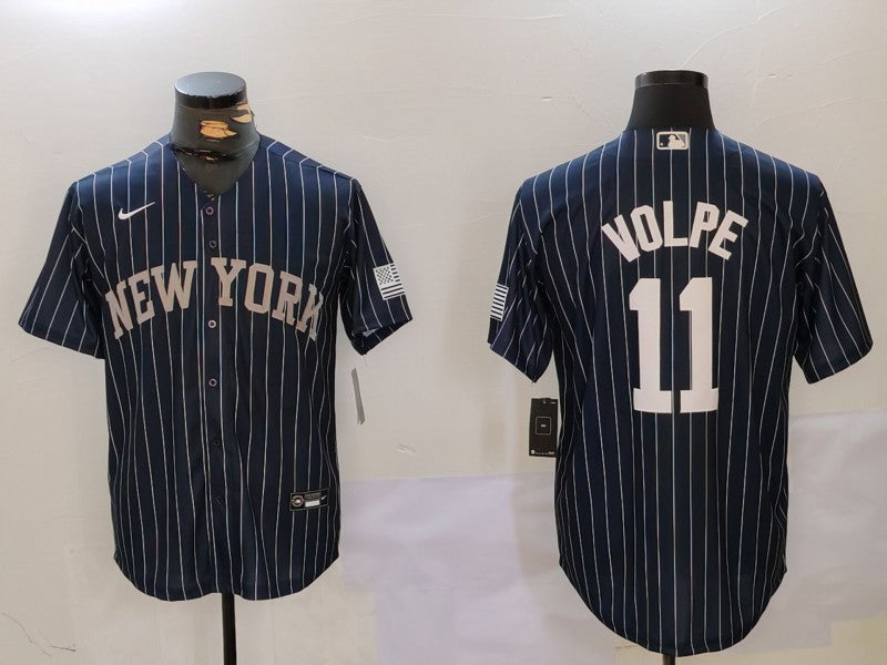 Men's New York Yankees Anthony Volpe #11 Navy Player Jersey1