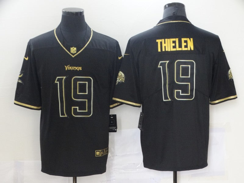 Men's Minnesota Vikings Adam Thielen #19 Black Player Game Jersey1