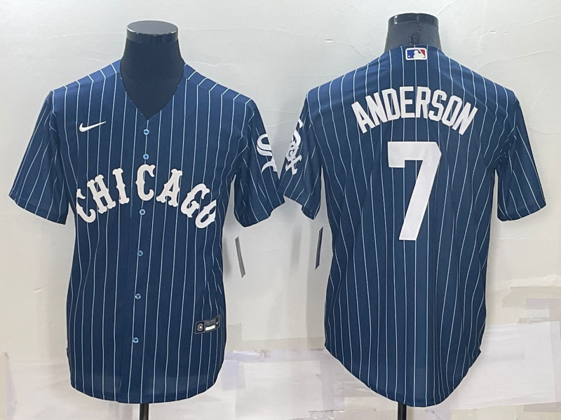 Men's Chicago White Sox Tim Anderson #7 Blue Replica Baseball Jersey1