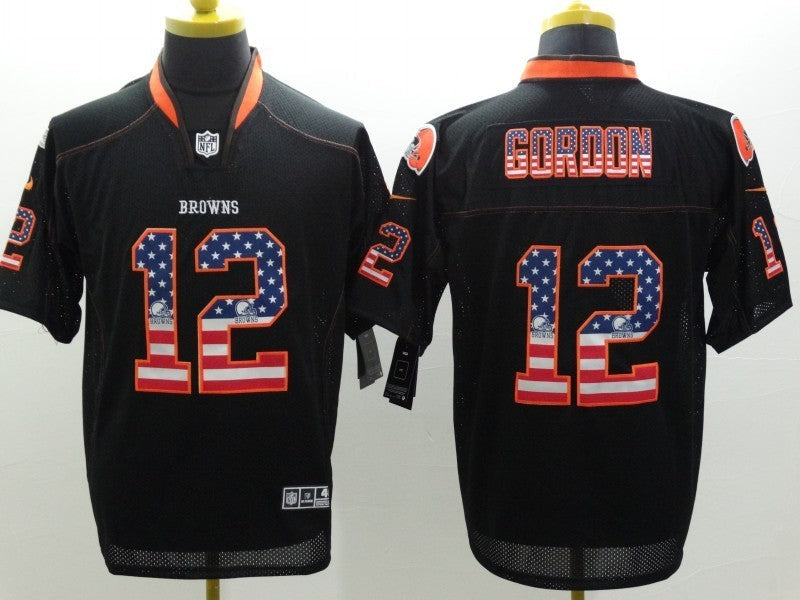 Men's Cleveland Browns Josh Gordon #12 Black Game Jersey1
