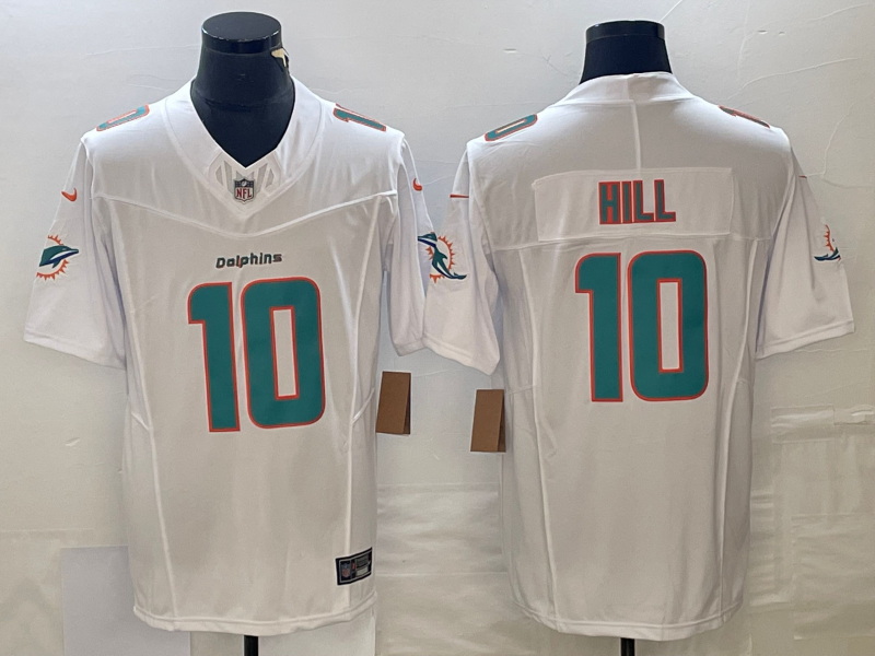 Men's Miami Dolphins Tyreek Hill #10 White Game Jersey1