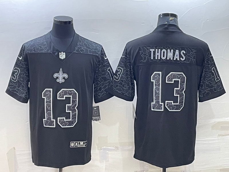 Men's New Orleans Saints Michael Thomas #13 Black RFLCTV Limited Jersey1