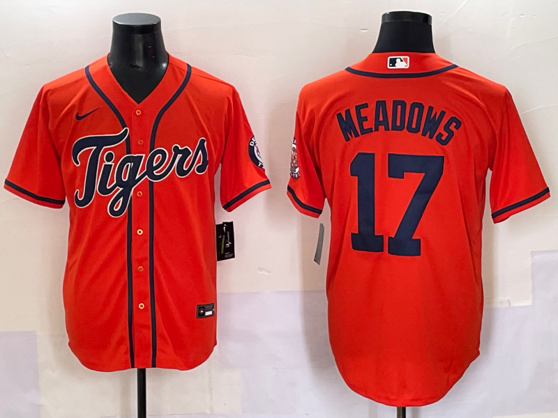 Men's Detroit Tigers Austin Meadows #17 Orange Limited Player Jersey