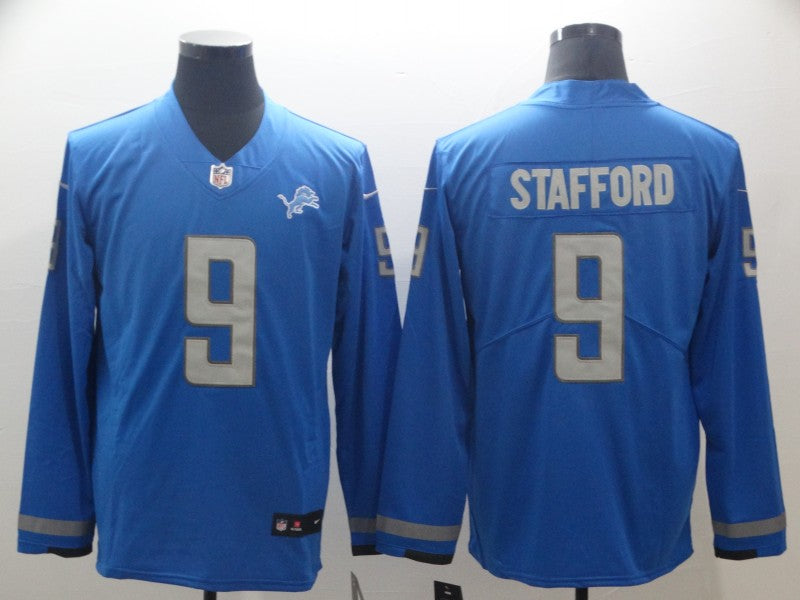 Men's Detroit Lions Matthew Stafford #9 Blue Game Player Jersey1