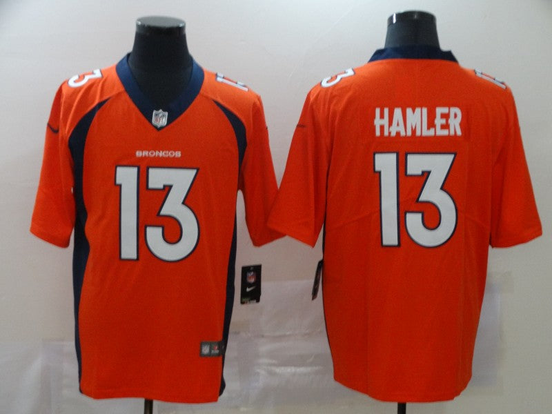 Men's Denver Broncos KJ Hamler #13 Orange Game Jersey1
