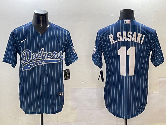 Men's Los Angeles Dodgers Roki Sasaki #11 Royal Team Game Jersey1