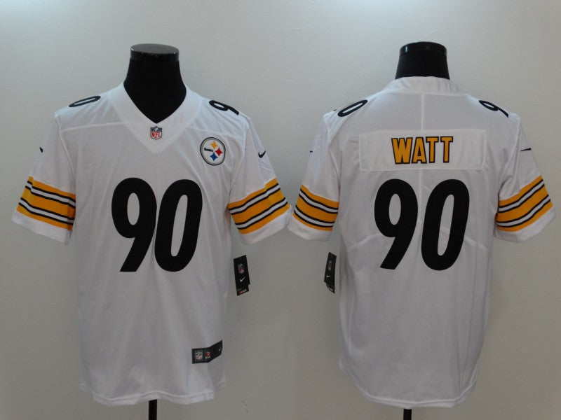 Men's Pittsburgh Steelers T.J. Watt #90 White Game Jersey1