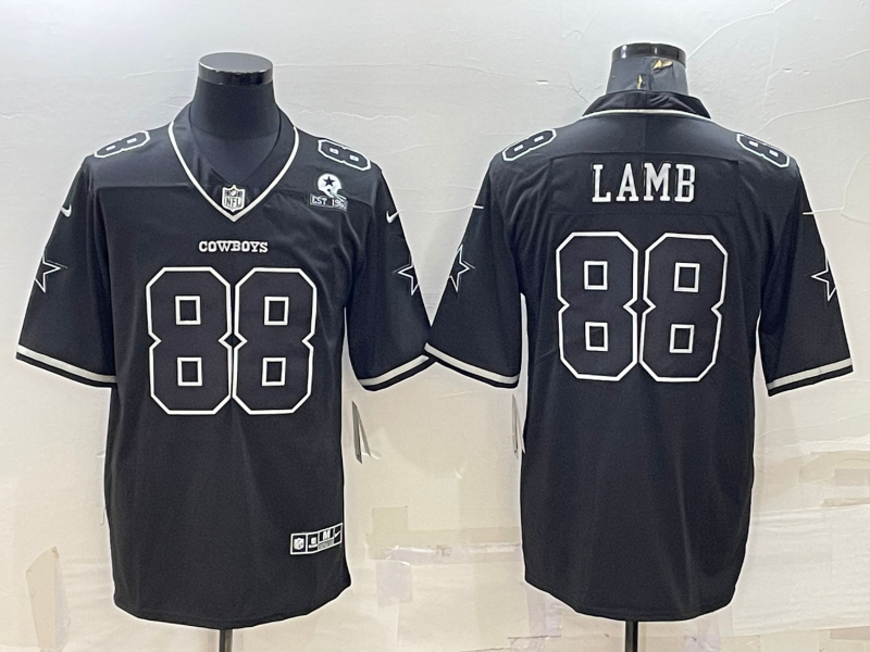 Men's Dallas Cowboys CeeDee Lamb #88 Black Alternate Team Game Jersey1