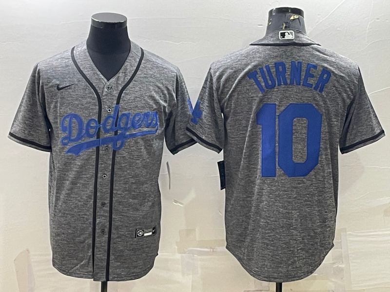 Men's Los Angeles Dodgers Justin Turner Nike Gray City Connect Replica Player Jersey1