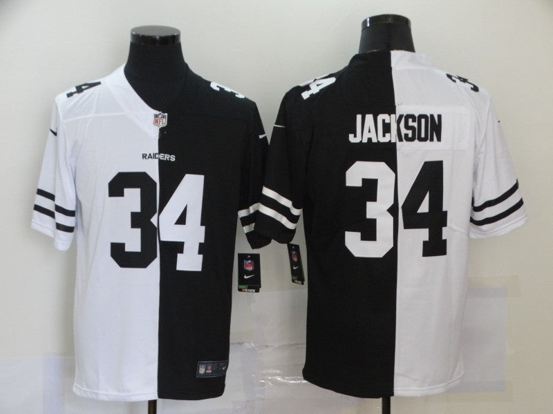 Men's Las Vegas Raiders Bo Jackson #34 Black/White Game Jersey1
