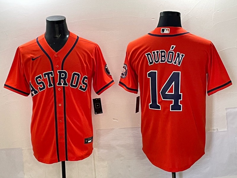 Men's Houston Astros Mauricio Dubon #14 Orange Alternate Replica Player Jersey
