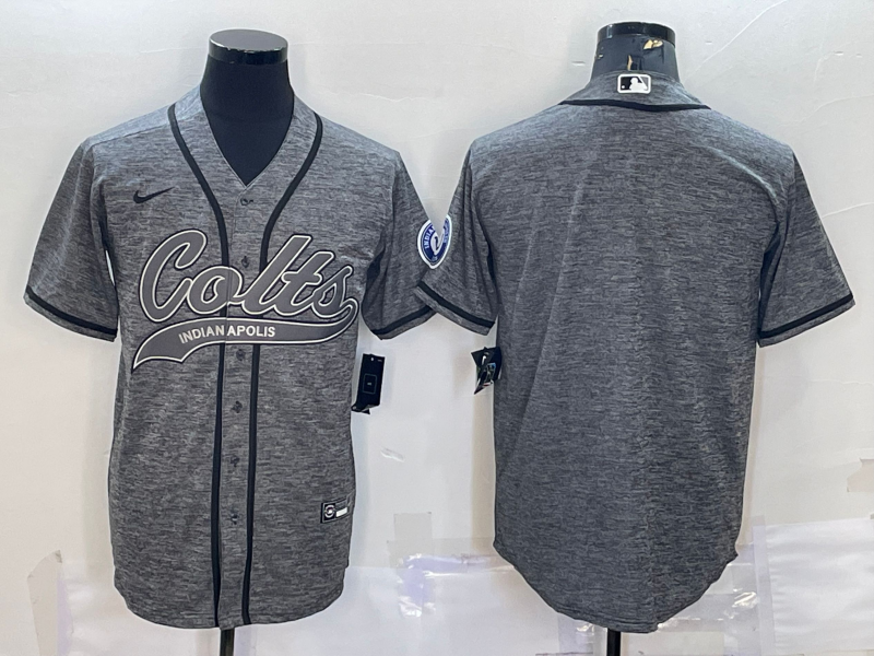 Men's Indianapolis Colts Gray Game Blank Jersey1