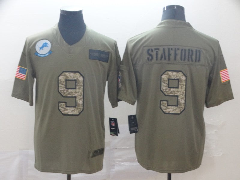 Men's Detroit Lions Matthew Stafford #9 Brown Player Game Jersey1