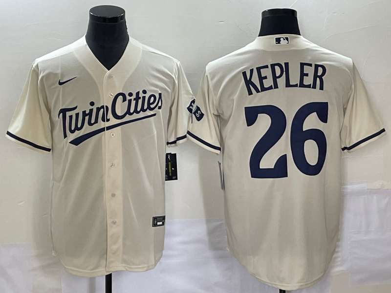 Men's Minnesota Twins Max Kepler #26 Beige Alternate Replica Player Jersey1